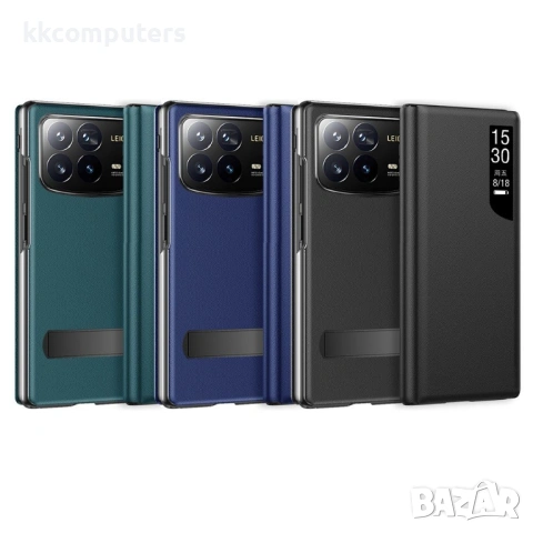 Калъф с Прозорец и Стойка за Xiaomi Mix Fold 4 5G - PU Кожа, Магнитно затваряне, Вкл. Протектор - 3 , снимка 2 - Калъфи, кейсове - 53314662