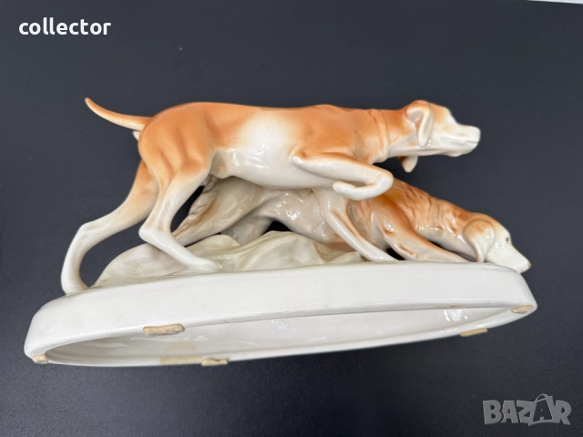 Порцеланова фигурка Royal Dux ловни кучета. №7478, снимка 8 - Колекции - 52047886