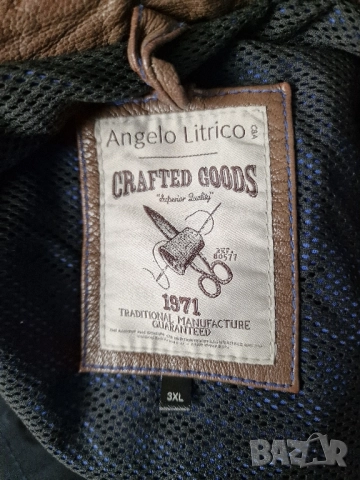 Страхотно мъжко кожено яке естествена кожа ANGELO LITRICO размер 3XL, снимка 9 - Якета - 52290541