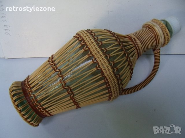 № 6874 стара стъклена бутилка с оплетка, снимка 5 - Други ценни предмети - 39922904