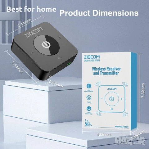 ZIOCOM Bluetooth предавател за телевизор, снимка 6 - Друга електроника - 53055958