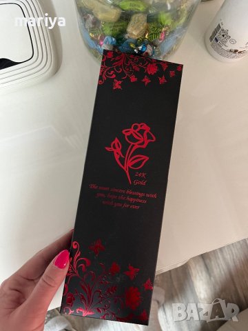 Златна роза в кутия, снимка 3 - Подаръци за жени - 42933262