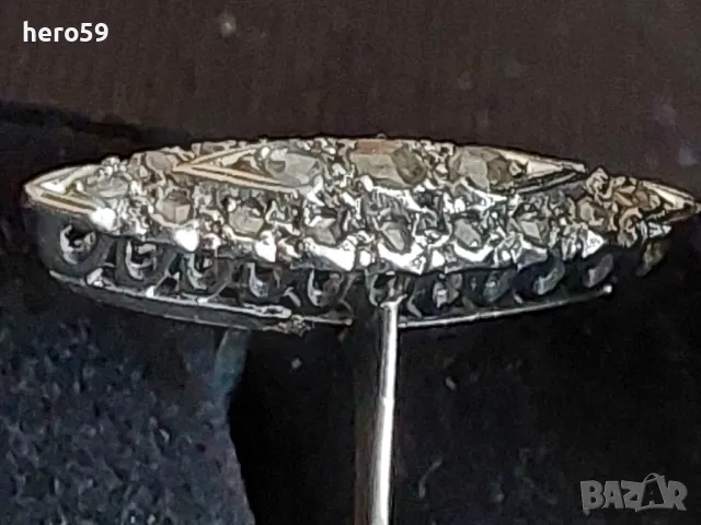 Дамски златен 18к пръстен с диаманти-бяло злато, снимка 4 - Пръстени - 48615583