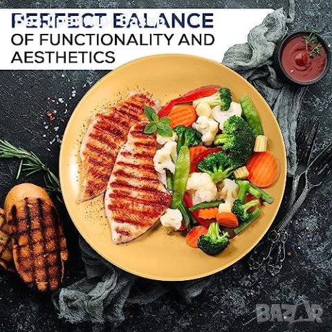 Нов комплект от 6 броя Елегантни Керамични Чинии MIAMIO 21cm, снимка 3 - Други стоки за дома - 43294417