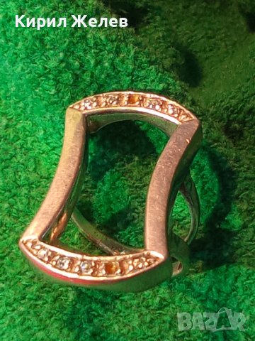 СТАР СРЕБЪРЕН АРТ ПРЪСТЕН РОДИРАНО СРЕБРО 925 с ЦИРКОНИ 25685, снимка 4 - Пръстени - 35884537