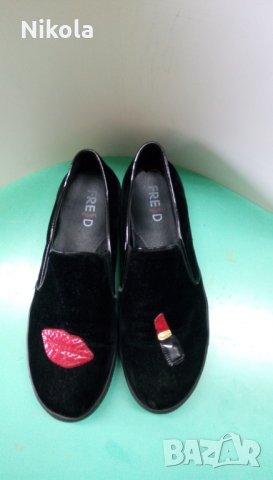 Дамски черни обувки с апликации Fred, снимка 13 - Дамски ежедневни обувки - 27342884
