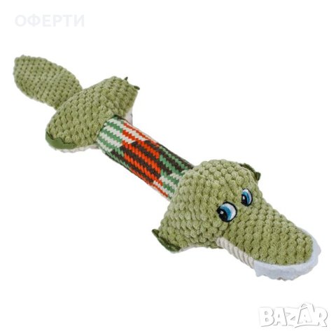  Играчка за куче Плюшен крокодил зелен 43 см