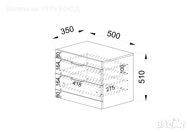 Нощно шкафче с две чекмеджета Сити 3074( различни цветове), снимка 16 - Шкафове - 46494073
