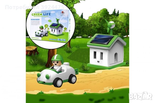 Иновативен детски конструктор със соларна батерия, къща с движеща се кола, снимка 1 - Конструктори - 43755721
