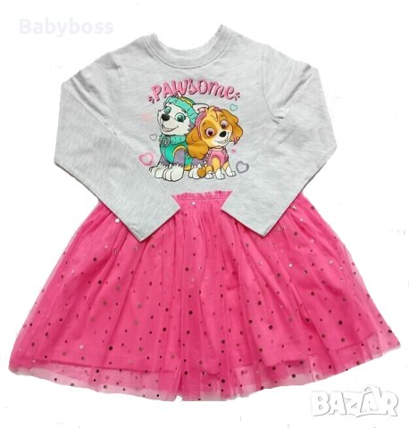 Детска рокля с тюл със Скай от Пес Патрул, снимка 1