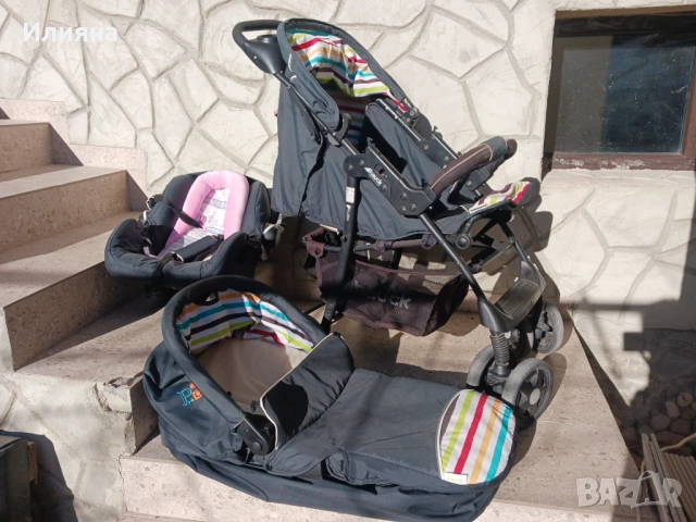Детска количка 2 в 1 с летен и зимен кош, снимка 2 - Детски колички - 52814505