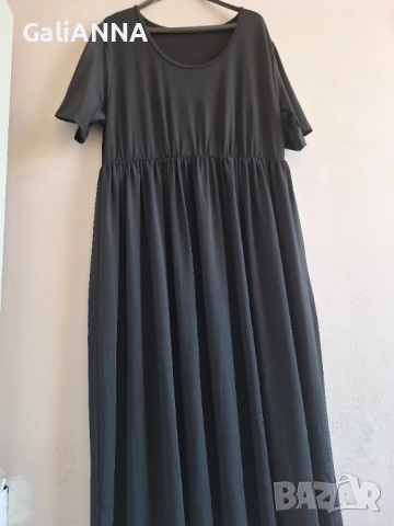 ДЪЛГА ЕЛЕГАНТНА РОКЛЯ ЛИКРА 3XL-4XL, снимка 4 - Рокли - 51637318