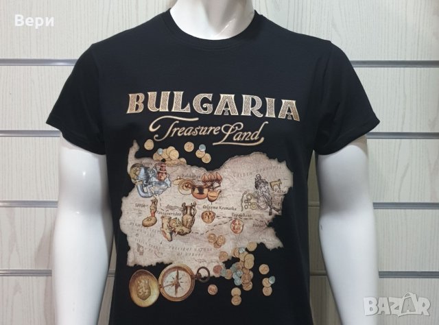 Нова мъжка черна тениска с трансферен печат България - Treasure Land (Земя на съкровищата), снимка 10 - Тениски - 27987779