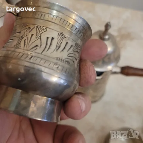 уникално красив арабски комплект за кафе с четири чаши, снимка 7 - Чаши - 48650204
