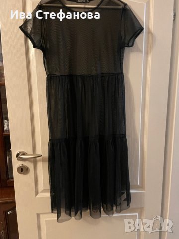 Черна нова плажна  дълга прозрачна тюлена тюл рокля , снимка 6 - Рокли - 40145306