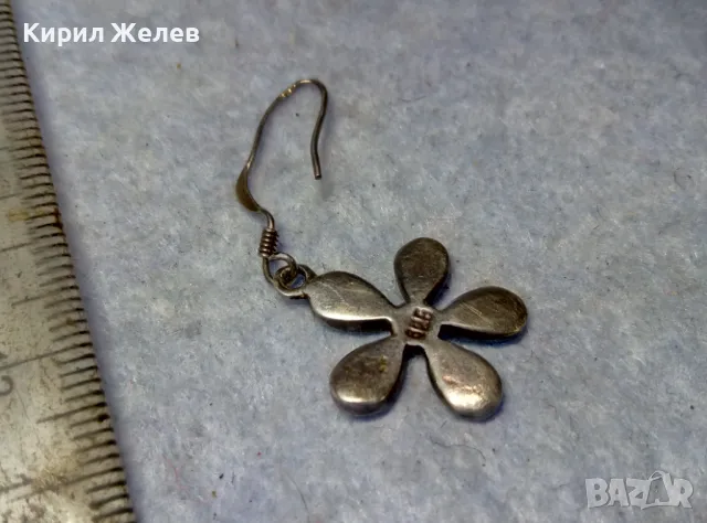 СВЕЖАРСКА ФЛОРАЛНА ЕМАЙЛИРАНА СРЕБЪРНА ОБЕЦА ЦВЕТЕ СРЕБРО 925 ПРОБА 48628, снимка 2 - Обеци - 49732827