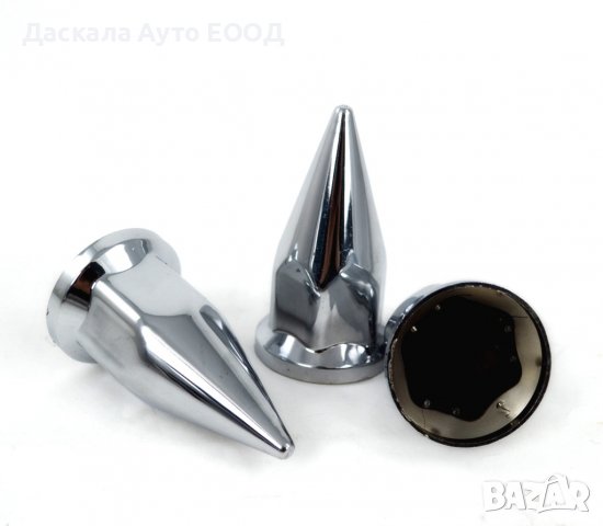 Хромирани капачки за болтове джанти на камиони 32мм 33мм- КОНУС, снимка 5 - Аксесоари и консумативи - 38315572