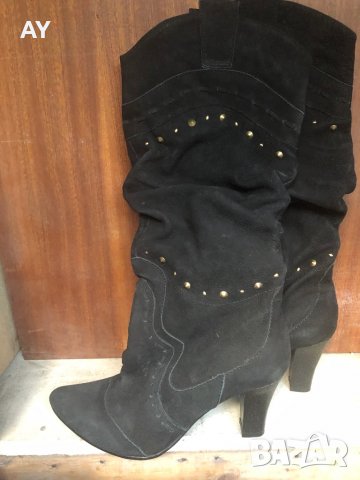 Дамски ботуши естествен велур 