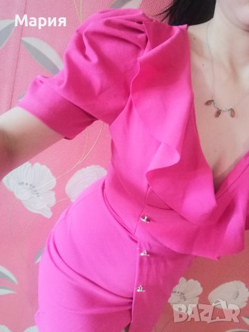 Розова бонбонена рокля , снимка 2 - Рокли - 39220623