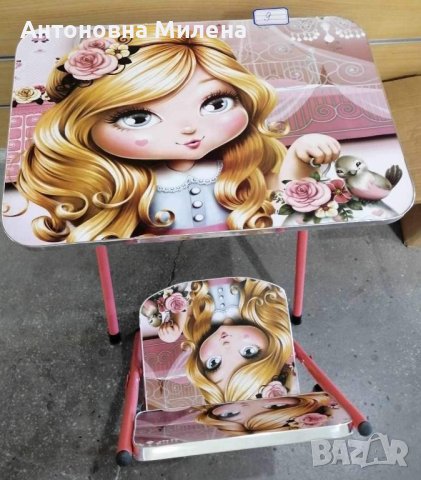 Детски дървени масички със столче , снимка 8 - Мебели за детската стая - 43726853