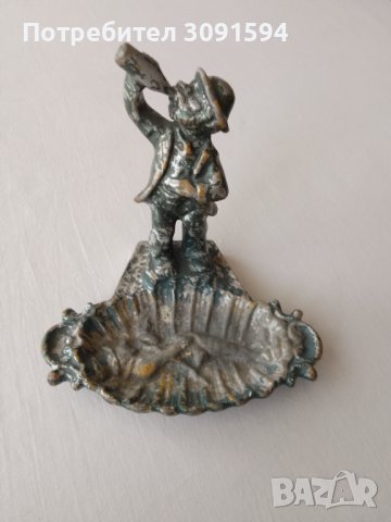 Стара Цаменна Фигура със пепелник СССР момче, снимка 12 - Други ценни предмети - 43883221