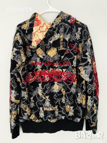 Шикозен hoodie суичър Christian Audigier Black Red Gold Луксозно, снимка 3 - Суичъри - 25967331