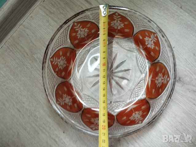 Кристална купа бохемия, снимка 4 - Антикварни и старинни предмети - 44126610