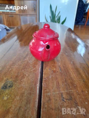 Стар емайлиран чайник #14, снимка 2 - Антикварни и старинни предмети - 35262085