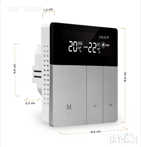 Voluxe Smart термостат, програмируем регулатор на температурата, управление чрез приложение, за дома, снимка 7 - Радиатори - 48930613