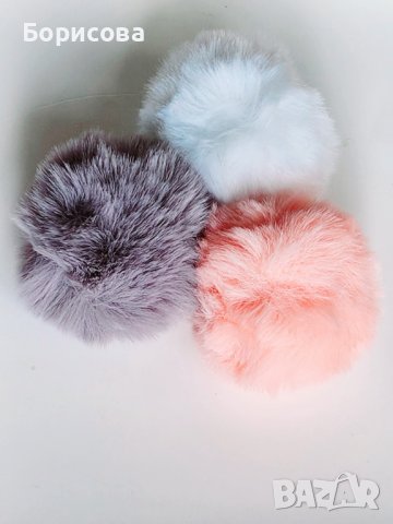 Комплект 6 броя помпони  за шапки 10см, снимка 4 - Други - 38342430