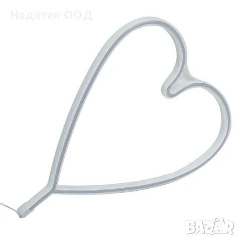 LED неонова светлина с USB, Сърце, 36.3x29 cm, снимка 4 - Лед осветление - 47759377