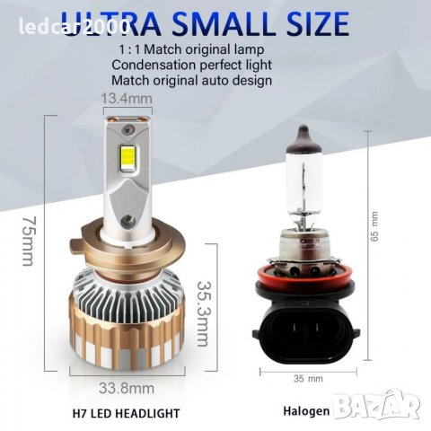 Лед крушки H1 H4 H7 *CANBUS*+ Подарък Led T10 Безплатна доставка, снимка 2 - Аксесоари и консумативи - 39788929