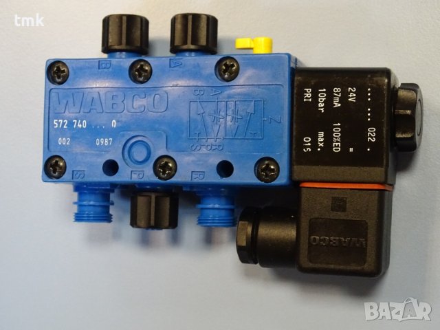 Пневматичен разпределител WABCO 572 740...0 24V DC, снимка 4 - Резервни части за машини - 40528373