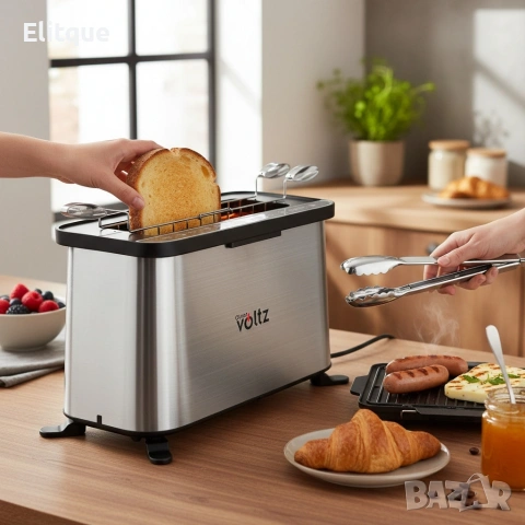 Мултифункционален уред за готвене 4 в 1, Oliver Voltz, 1700W, Тостер, Грил/Парти грил, Фурна, BBQ, снимка 4 - Друга електроника - 53424286