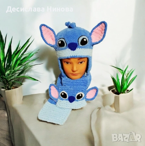 Шапка "Стич"-ръчна изработка, снимка 3 - Шапки, шалове и ръкавици - 52790546