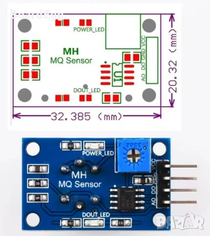 MQ-2 Сензор, снимка 2 - Друга електроника - 50773929