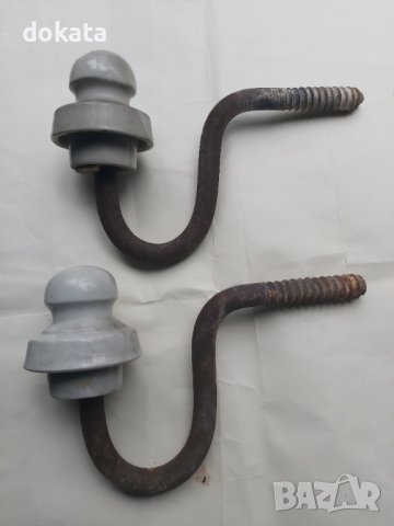 Стар порцеланов изолатор-2 бр., снимка 2 - Други ценни предмети - 40766398