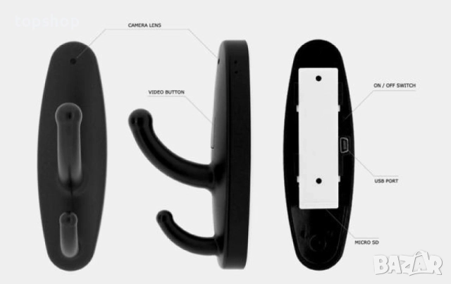 Чисто нова ЗАПЕЧАТАНА скрита камера с вградена батерия в закачалка за дрехи ...