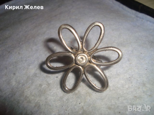 ФЛОРАЛЕН СРЕБЪРЕН АРТ ПРЪСТЕН СРЕБРО 925 ЦВЕТЕ МАРГАРИТКА ПРЕКРАСНА МАЙСТОРСКА ИЗРАБОТКА 27177, снимка 3 - Пръстени - 36795452