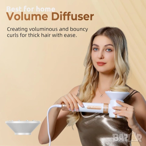 UKLISS  7-в-1 сешоар -сушене,изправяне, къдрене, обем, масажиране, йонна грижа , снимка 5 - Маши за коса - 53282160