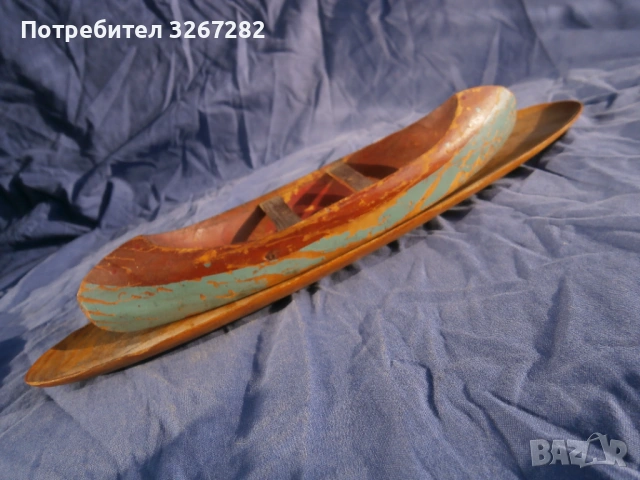 Лодка,Макет,Индианска,Кану,Пирога,Ретро, снимка 7 - Антикварни и старинни предмети - 53026065