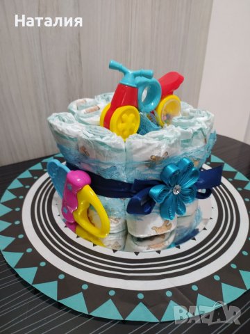 Мини торта от памперси Налични , снимка 5 - Пелени, памперси - 38343327