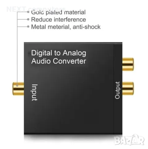 Висококачествен цифрово - аналогов аудио DAC с оптичен вход + Гаранция, снимка 4 - Други - 47901796