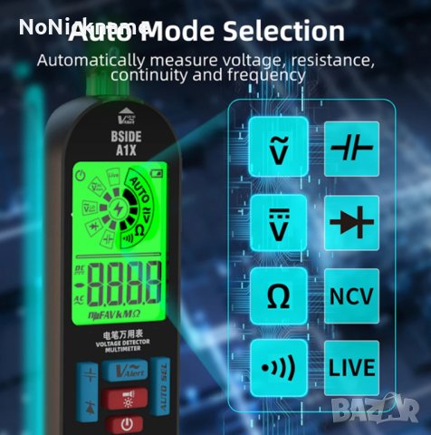 BSIDE A1X Многофункционален волтметър мултицет мултиметър безконтактен фазомер детектор, снимка 8 - Други инструменти - 43166031