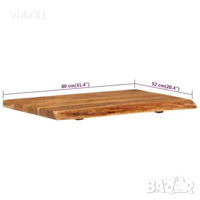 vidaXL Плот за баня, акация масив, 80x52x3,8 см (SKU:286320), снимка 4 - Други - 48373648