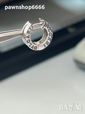 Златна обеца 14 карата BVGARI, снимка 2 - Обеци - 51462331