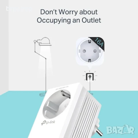 НОВ Powerline TP-Link TL-WPA7617 KIT AV1000 Wi-Fi KIT Powerline адаптер TL-WPA7617 KIT, снимка 2 - Мрежови адаптери - 50493227