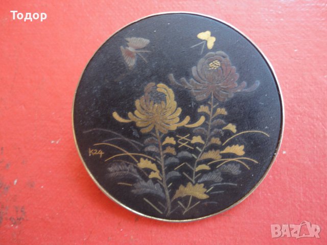 Уникална позлатена японска брошка подписана , снимка 2 - Други - 40085294