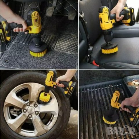 Комплект три броя почистващи четки за винтоверт и бормашина, снимка 3 - Винтоверти - 39376453