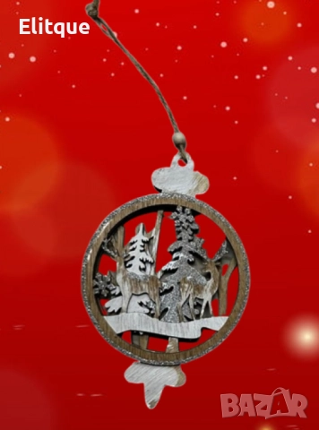 Дървена украса със северни елени за елха, снимка 5 - Други стоки за дома - 52820175